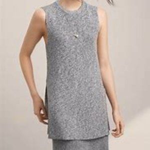 Aritzia Wilfred Palmier Marled Knit Sleeveless Side Slit Knit Tunic Top SZ S